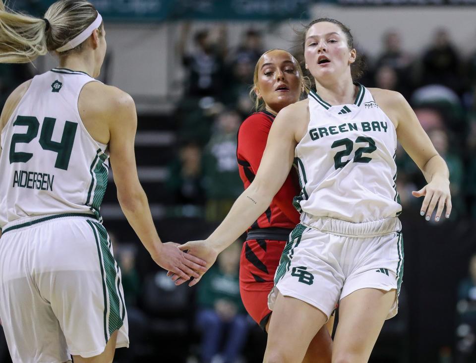 UWGB's Bailey Butler (22) is one of five veterans in the Phoenix starting lineup this season.