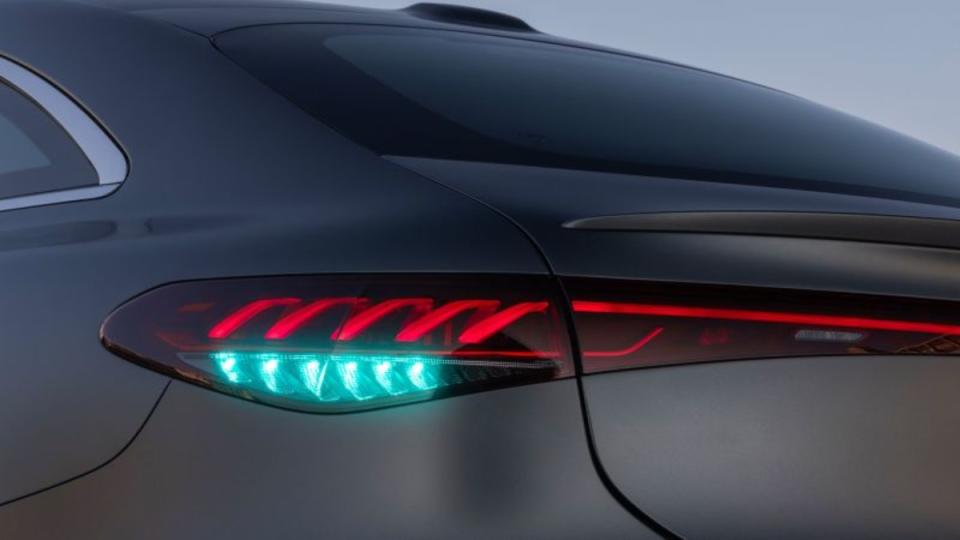Mercedes-Benz has developed special blue lights for autonomous driving, which will determine when Drive Pilot is activated.  (Courtesy of Mercedes-Benz Group)