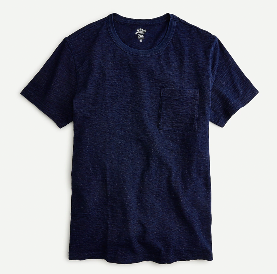 Indigo-Dyed Slub Cotton T-Shirt