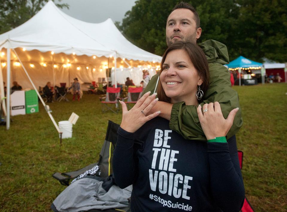 Will and Sharon Lavender, husband and wife from Fern Creek, enjoy the music of Son Volt at the 2nd annual PeteFest music festival at the Jones Fields nature preserve off Dawson Hill Road in Louisville. September 08, 2018