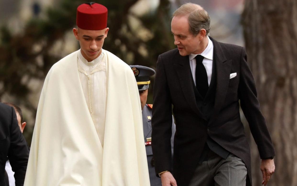 Prince Moulay Hassan of Morocco and Prince Jean D'Orleans attend the funeral of Prince Henri Of Orleans - Getty Images Europe