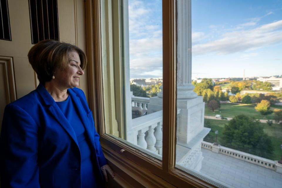 Sen. Amy Klobuchar, D-Minn., in the U.S. Capitol in Washington, D.C., on Wednesday.