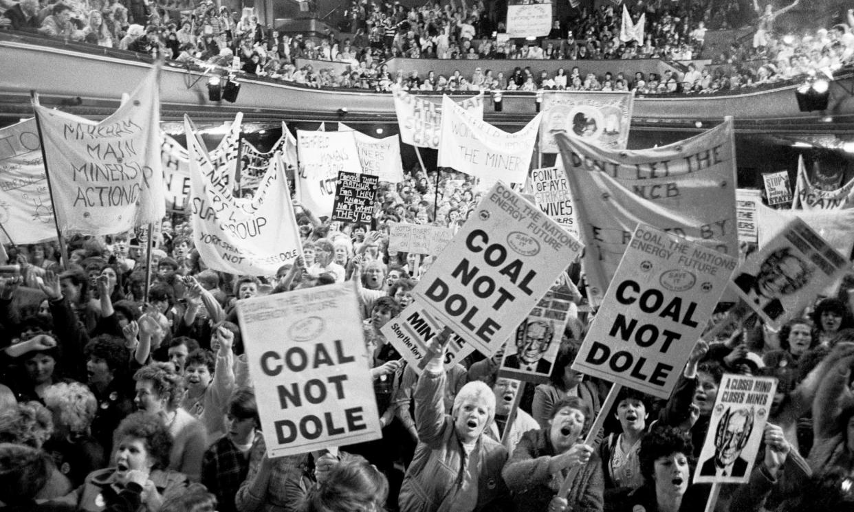 <span>Women show their support for striking miners in Barnsley, Yorkshire, May 1984.</span><span>Photograph: Martin Jenkinson</span>