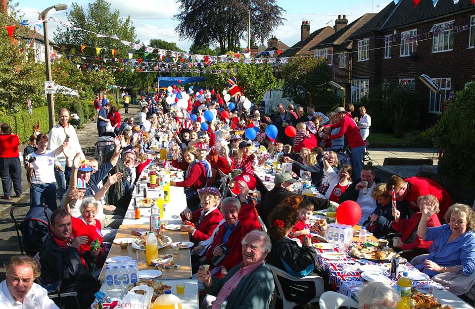 The bunting and flags were out in force in 2002. (Getty)