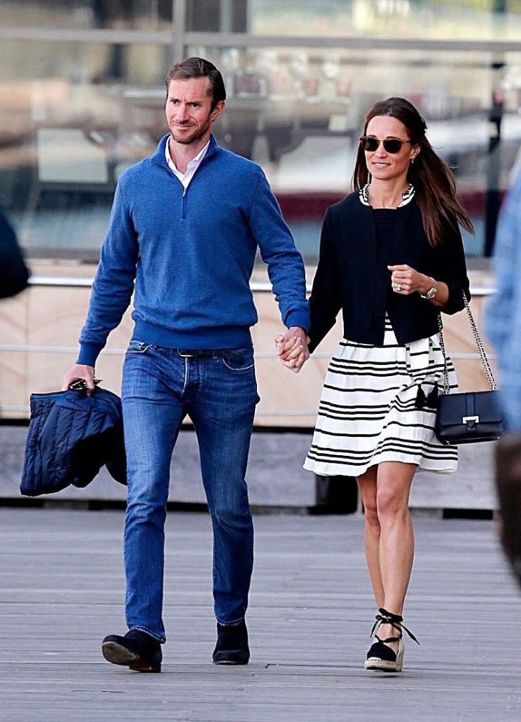 <i>Pippa Middleton and James Matthews have arrived in Sydney for the second part of their honeymoon [Photo: Rex]</i>