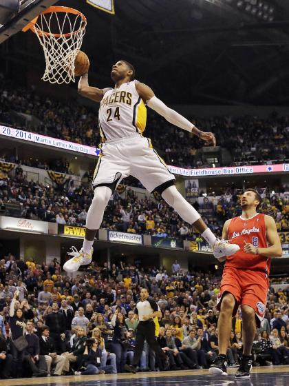 Paul George’s 360-windmill was the dunk of the year in 2013-14. (AP Photo/AJ Mast, File)