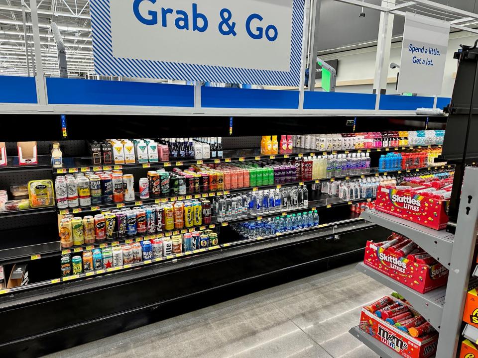 A view of the new grab and go section including cold beverages at the Chapman Highway Walmart on November 3, 2023.