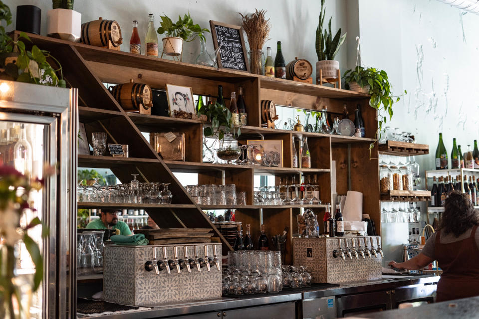 Botanist and Barrel, located in downtown Asheville, is a tasting bar and winery that features sour ciders and spontaneous pet nat ciders.