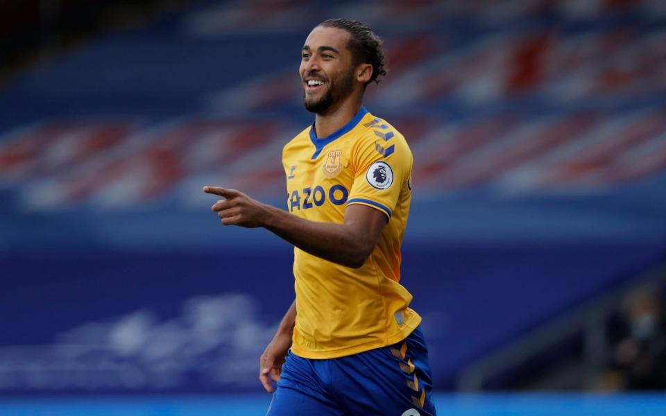 Dominic Calvert-Lewin celebrates after he scores the 1st Everton goal during the Crystal Palace v Everton Premier League match at Selhurst Park on September 26th 2020 in London.  - Tom Jenkins/ NMC Pool