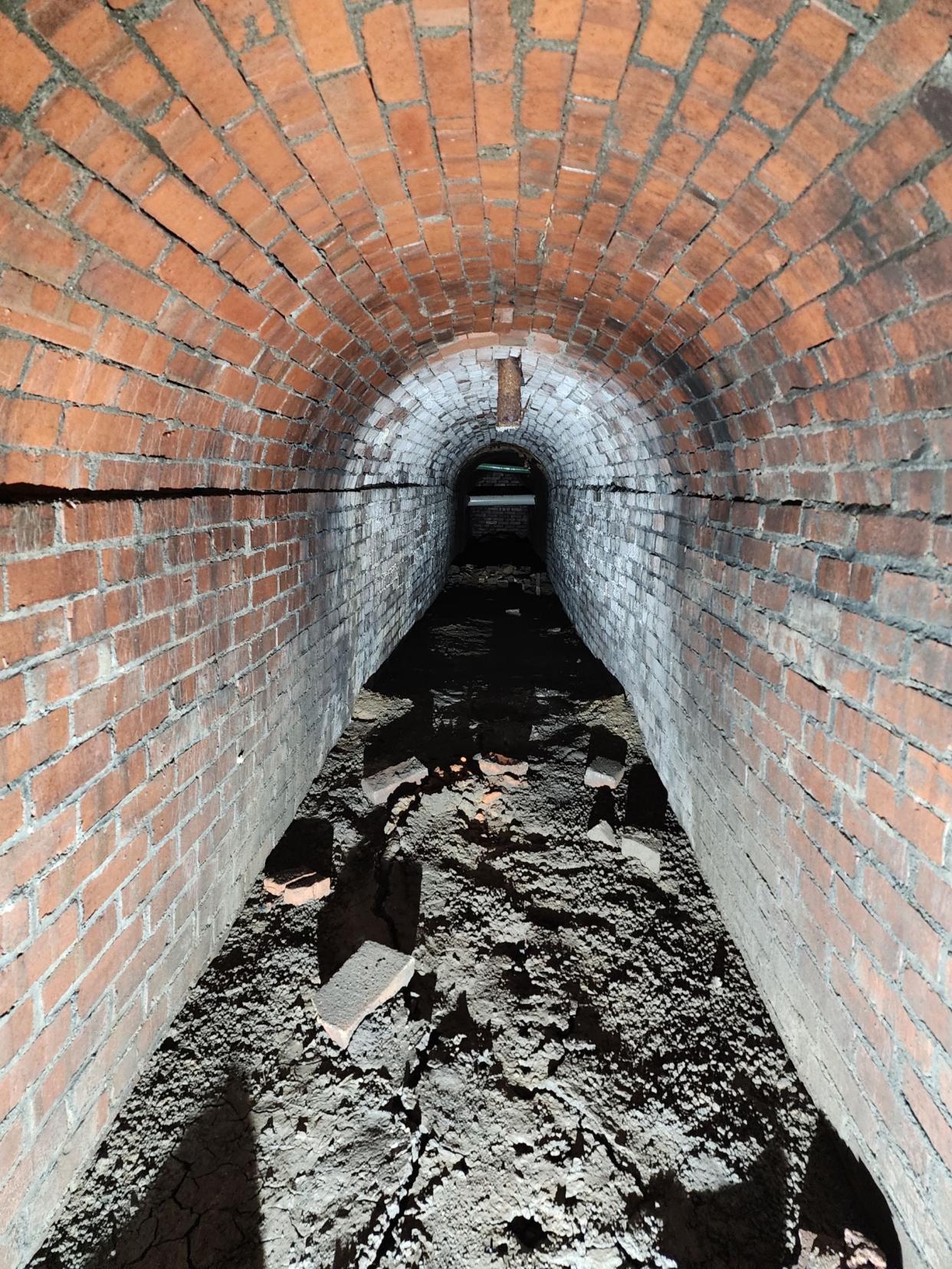The brick tunnel discovered recently in New Brighton on the Merrick Art Gallery property.
