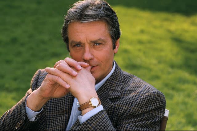 <p>Daniel SIMON/Gamma-Rapho via Getty</p> Alain Delon in 1988.