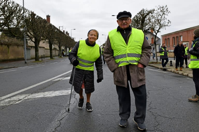 Retired protesters in Bourges, central France, on Saturday