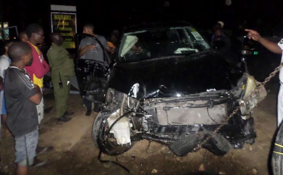 John Peterson's deadly driving spree finally ended when his SUV, pictured here, slammed into a light post. State Department officials who responded to the crash found Peterson sitting in his mangled vehicle with the airbags deployed around him.