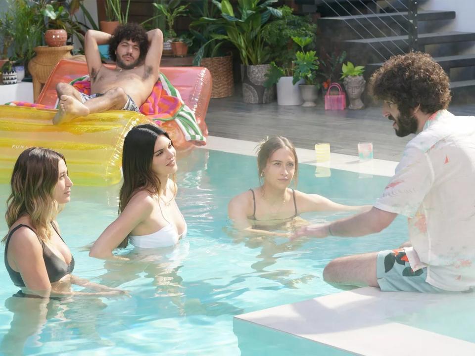 Hailey Bieber, Benny Blanco, Kendall Jenner, Elsie Hewitt and Dave Burd in "Dave."