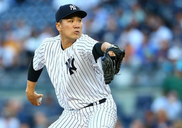 Yankees ace Masahiro Tanaka struck out a career best 13 batters against the A's on Friday night. (AP)