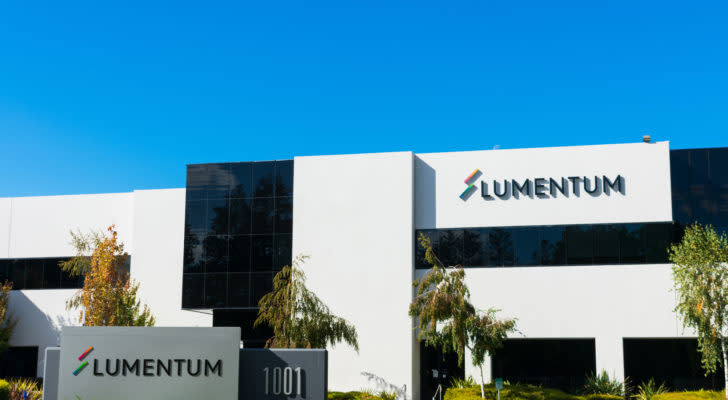 A corporate office for the technology company Lumentum during the daytime.