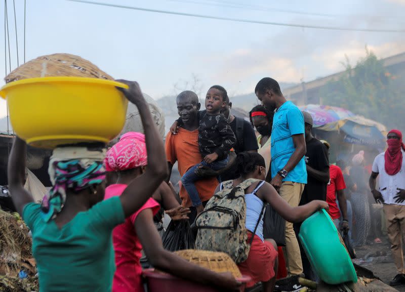 Haitians protest against the government and rising fuel prices, in Port-au-Prince