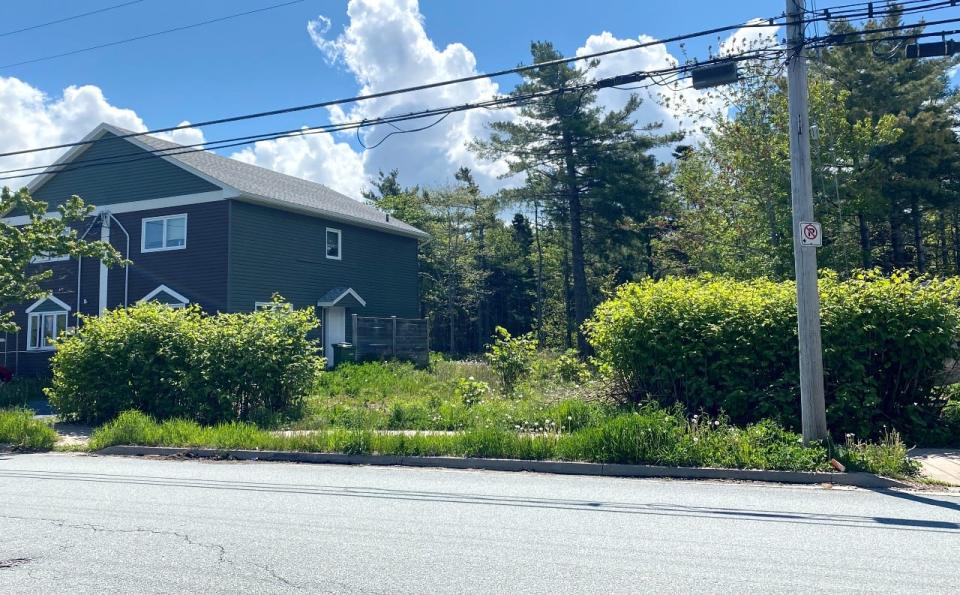 The entrance to a two-hectare site on Drysdale Road in Spryfield where Habitat for Humanity N.S. hoped to build 52 units of affordable housing.