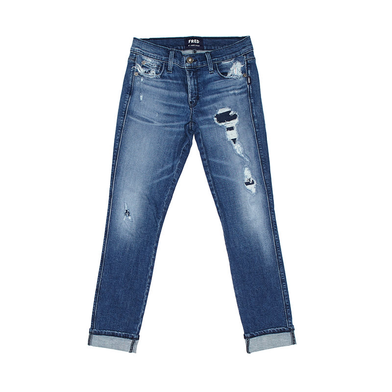 <a rel="nofollow noopener" href="https://www.fredsegal.com/collections/women/products/sexy-straight" target="_blank" data-ylk="slk:Sexy Straight Medium Repaired Jean, FRED by Fred Segal, $265;elm:context_link;itc:0;sec:content-canvas" class="link ">Sexy Straight Medium Repaired Jean, FRED by Fred Segal, $265</a>