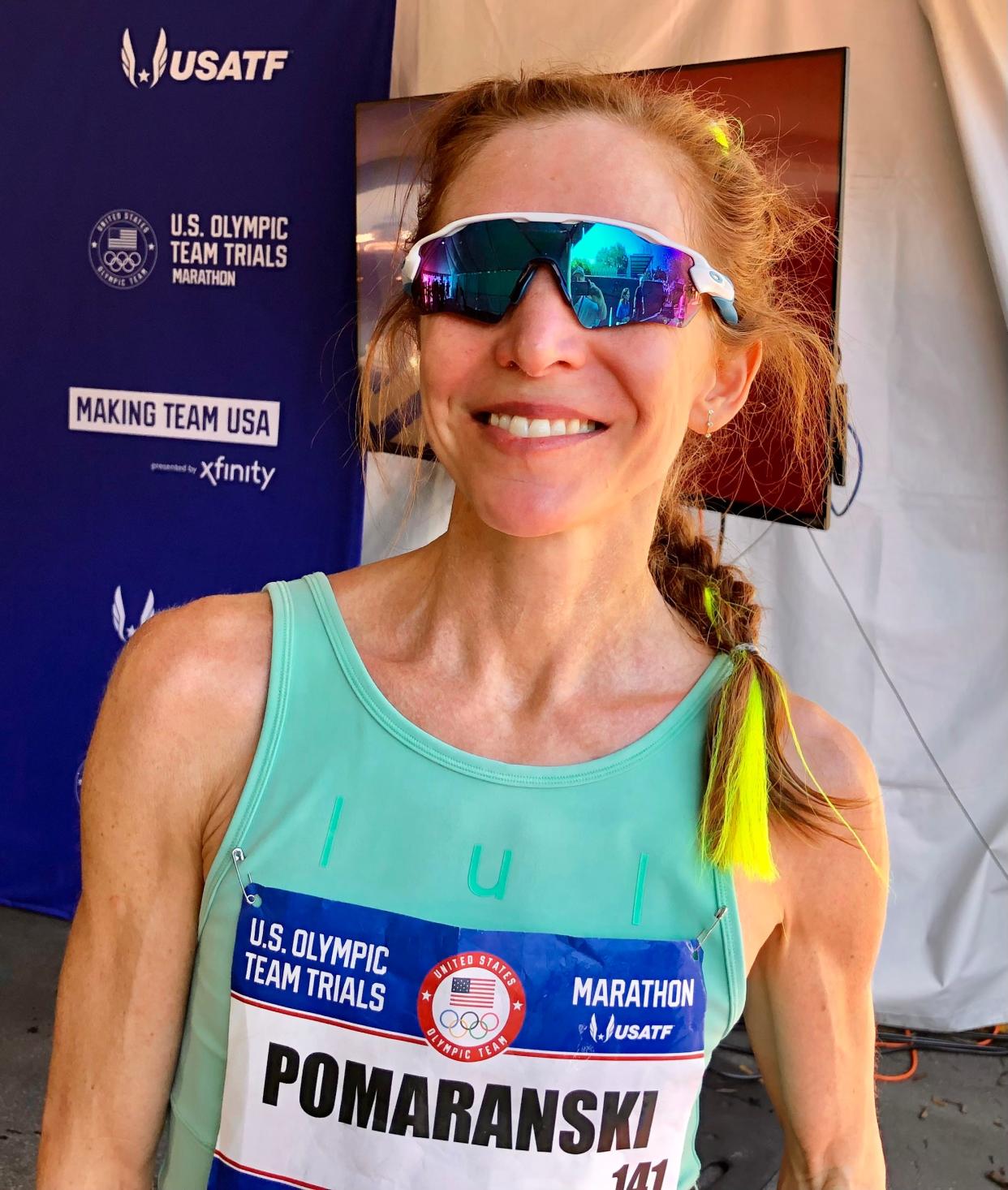 Indy native Andrea (Kremer) Pomaranski finished 27th in Saturday's U.S. Olympic marathon trials in Orlando.