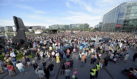 An estimated 15,000 people gathered for a demonstration against racism in Helsinki, Finland on July 28th, 2015. Smaller supporting demonstrations were organised in Tampere and Oulu. REUTERS/Vesa Moilanen/Lehtikuva