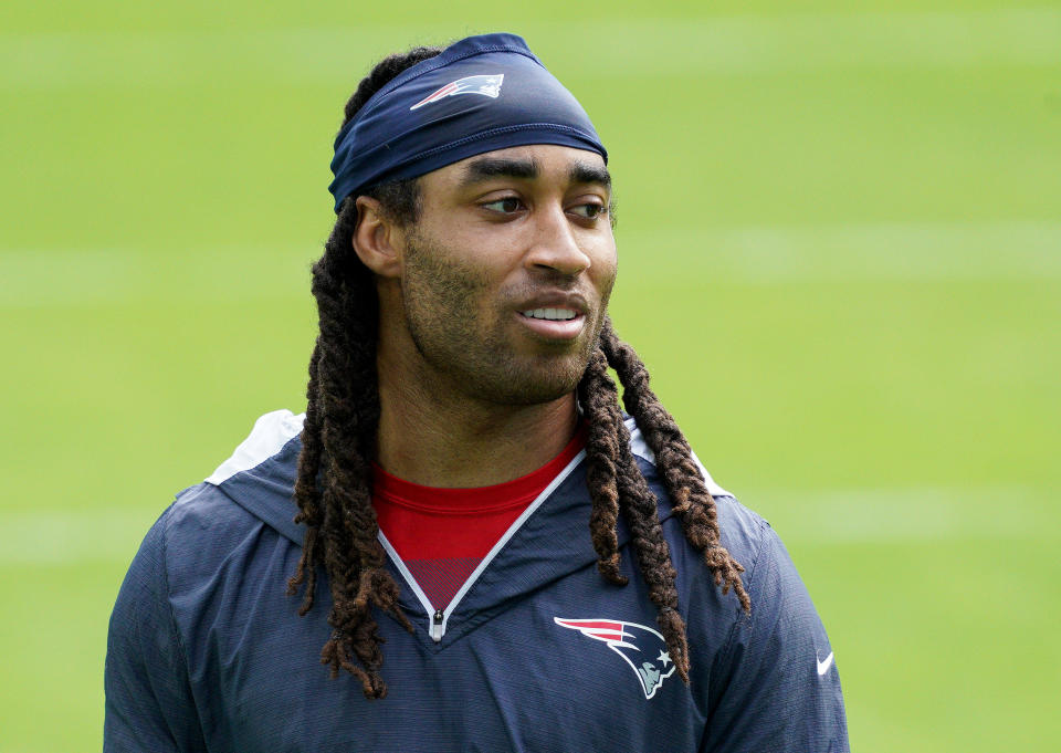 Stephon Gilmore was not seen on the first day of the New England Patriots' mandatory minicamp. (Photo by Mark Brown/Getty Images)