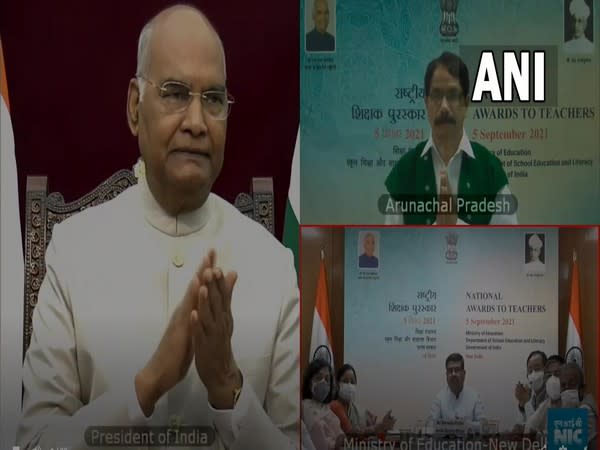 President Ram Nath Kovind virtually addressing the awards ceremony. (Photo/ANI)