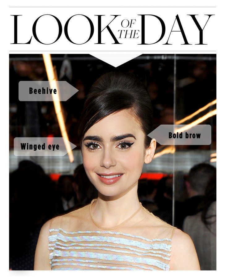 Lily Collins channeled Audrey Hepburn's iconic style. (Photo: Getty)