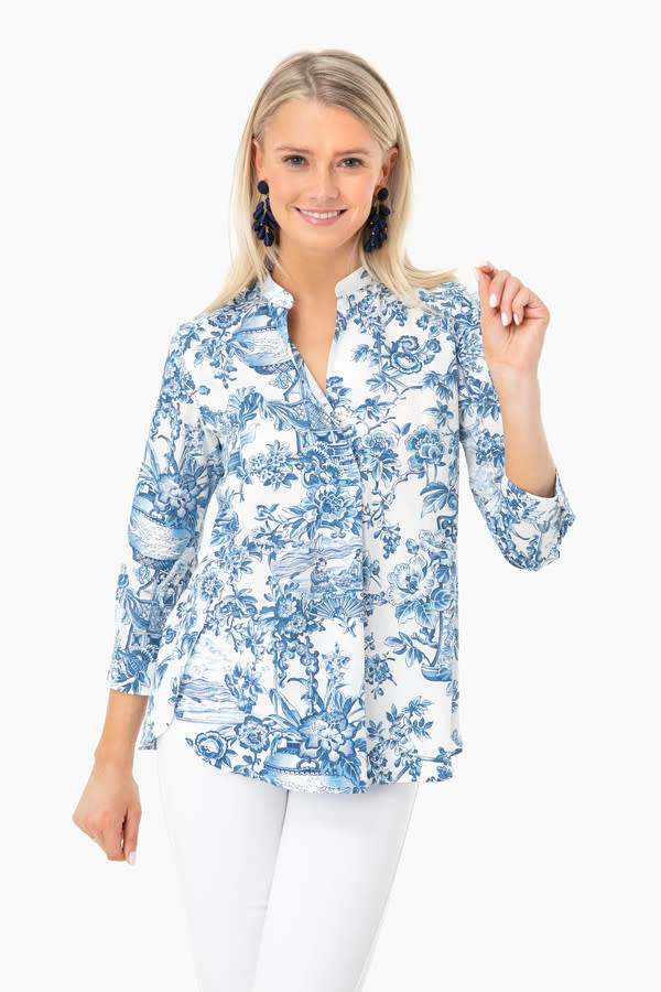 Blue Toile Serena Blouse