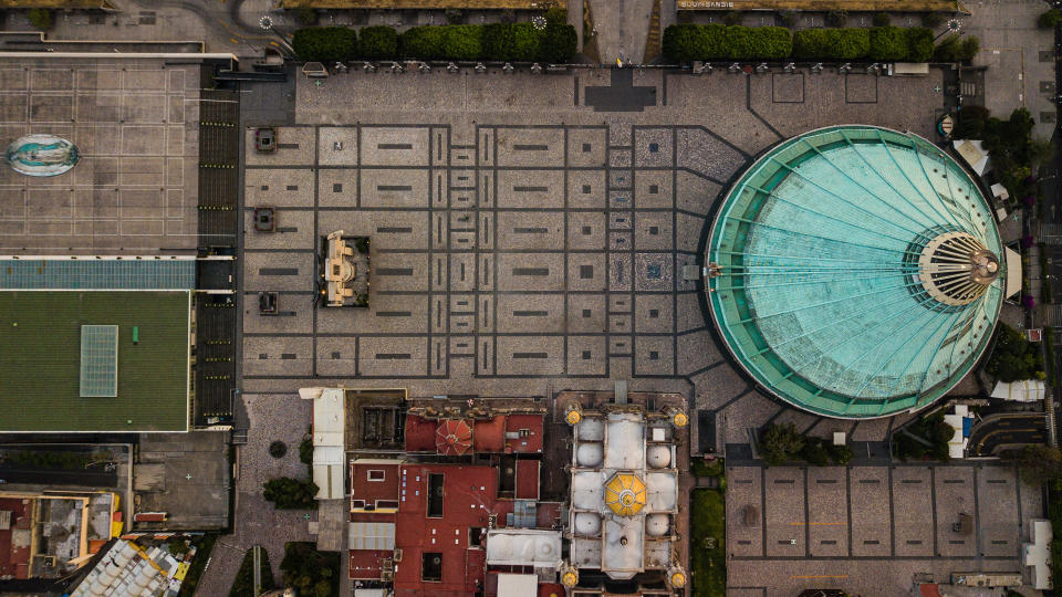 Vista aérea de la Basílica de Guadalupe de Ciudad de México (México) el 10 de abril. (Foto: Manuel Velasquez / Anadolu Agency / Getty Images).