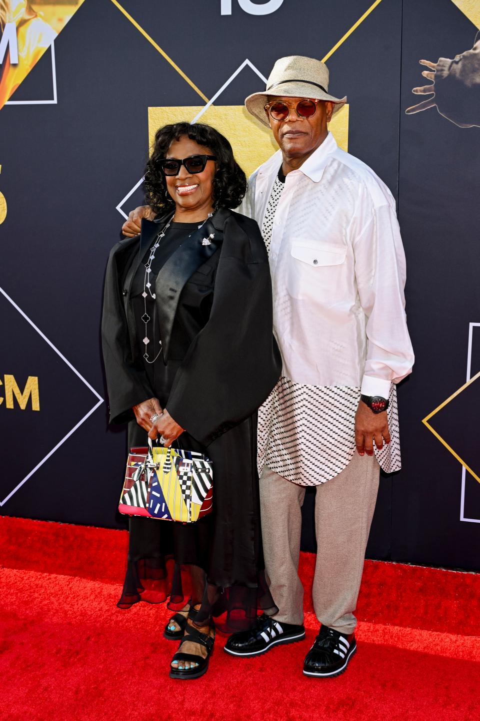 LaTanya Richardson and Samuel L. Jackson at the TCM Classic Film Festival Screening of 'Pulp Fiction' on April 18.