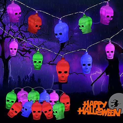 <p><strong>amadecohome</strong></p><p>amazon.com</p><p><strong>$17.99</strong></p><p>If you're looking for something less spooky but still fun these skull string lights are a must have. They're good inside or outside and have a timer so you won't have to worry about turning them off. </p>