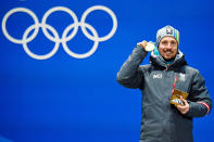 <p>Marcel Hirscher of Austria wins the gold medal for men’s Alpine combined. (Getty) </p>