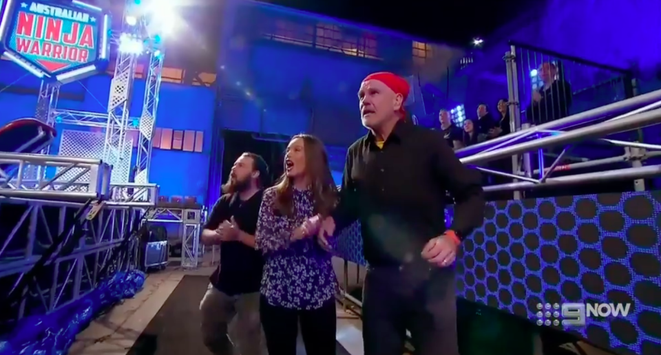 Dad Peter FitzSimons and siblings Jake and Billi cheered from the sidelines. Source: Nine