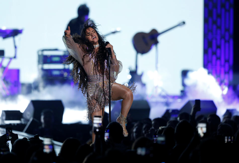 Cuban-American singer Camila Cabello performs during the iHeartRadio Music Festival at T-Mobile Arena in Las Vegas, Nevada, U.S. September 20, 2019. REUTERS/Steve Marcus