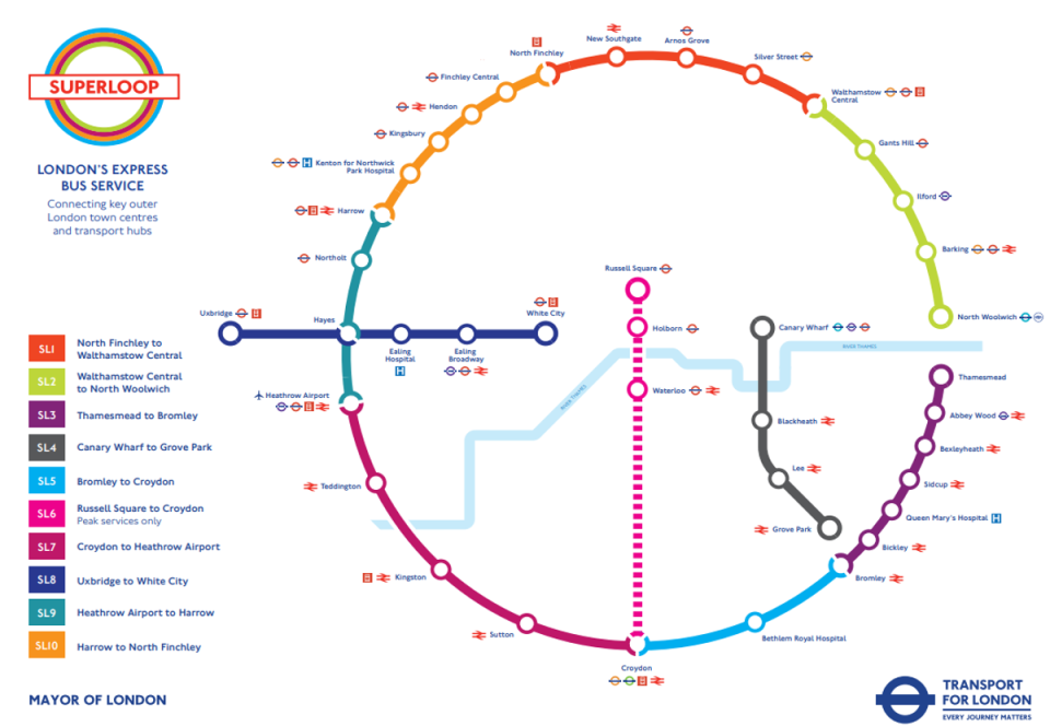 The Superloop is a new bus link set to benefit suburban neighhourhoods (TFL)