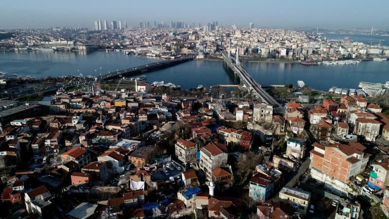 FILE PHOTO: An aerial view of the city during the outbreak of the coronavirus disease (COVID-19), in Istanbul