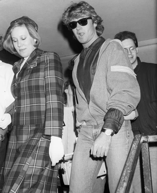 <p>The Wham! singer returned to Gatwick on April 14, 1985 after performing in China.</p>