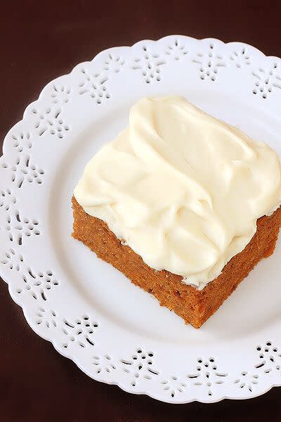 Pumpkin Bars with Cream Cheese Frosting