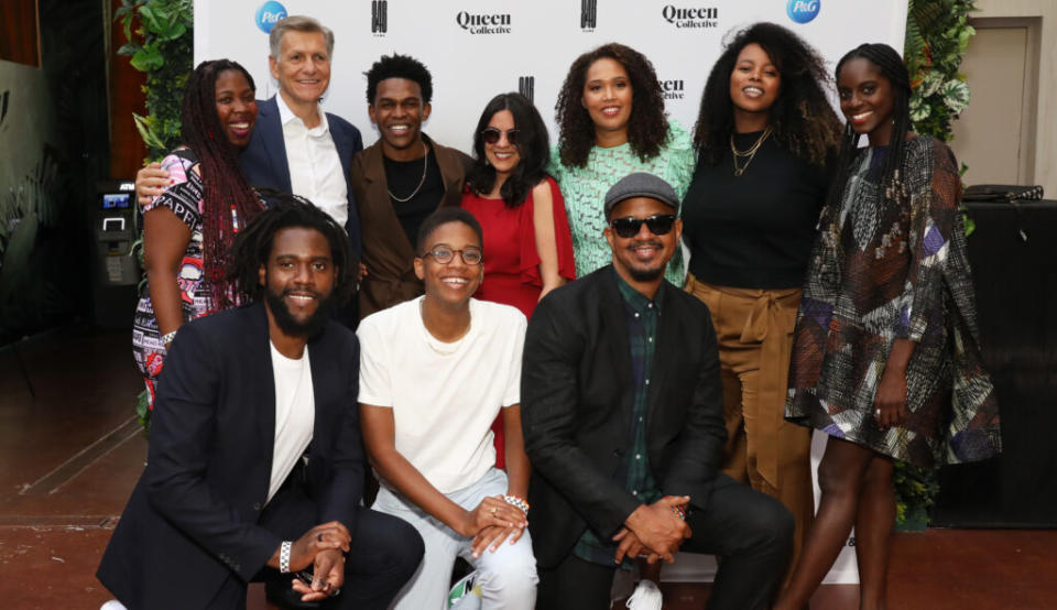 Gibrey Allen, Marc S. Pritchard, Camrus Johnson, Zoey Martinson, Marshall Tyler and guests attend the Tribeca Festival After-Party for the Queen Collective and 8:46 hosted by P&G at the Harbor on June 18, 2021 in New York City. (Photo by Monica Schipper/Getty Images for 2021 Tribeca Festival)