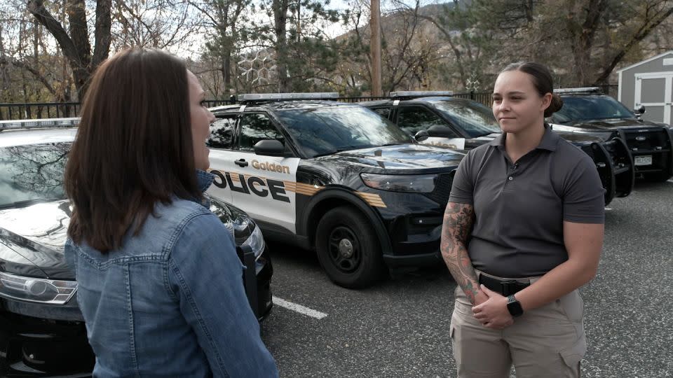 Golden Colorado police department's patrol officer Madison Goss (right). - CNN