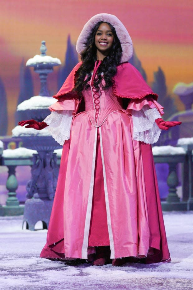 Belle's pink dupioni gown.<p>Photo: Christopher Willard/Courtesy of ABC</p>