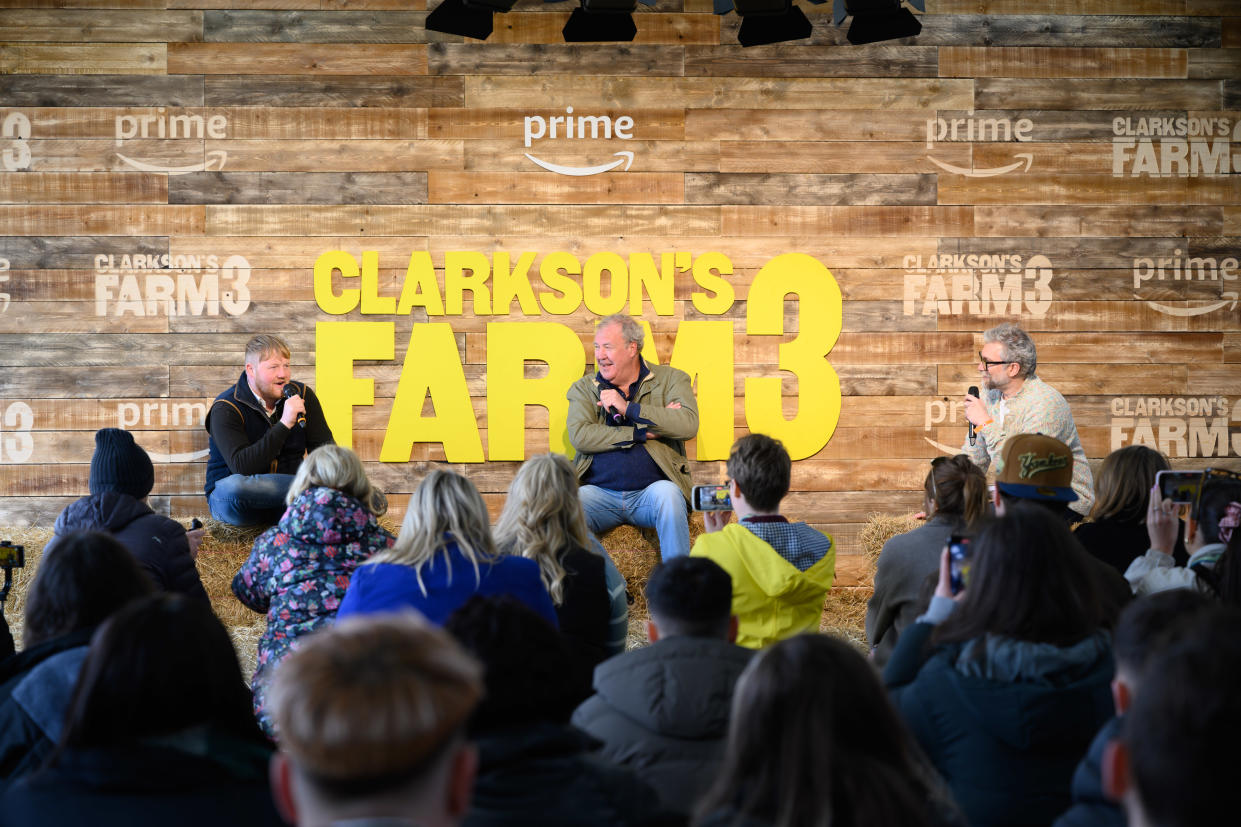 Jeremy Clarkson took the helm at a Q&A for Clarkson's Farm. (Prime Video)