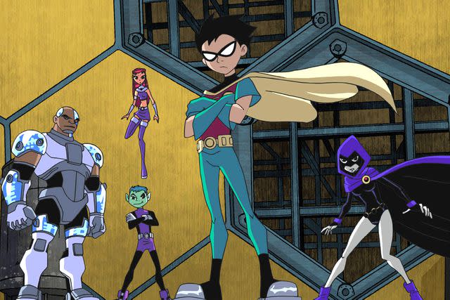 <p>Cartoon Network / Courtesy: Everett</p> Cyborg, Starfire, Beast Boy, Robin, and Raven of the animated 'Teen Titans' series