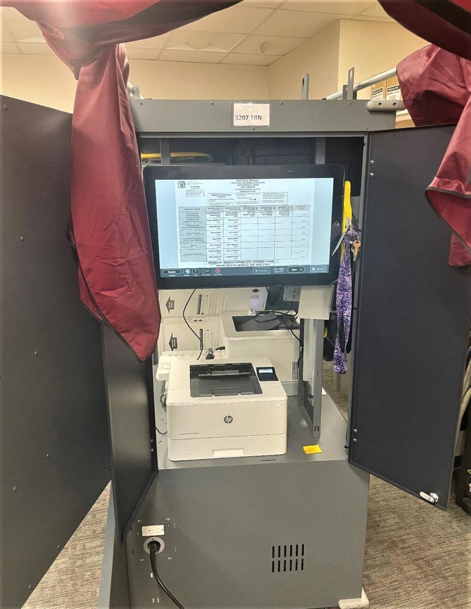 New machines are at polling stations for the June 2024 primary election in Burlington County. Votes are cast on a touch screen, with chances to change selections before printing a paper ballot. The ballot then is inserted in another machine that scans and tabulates.