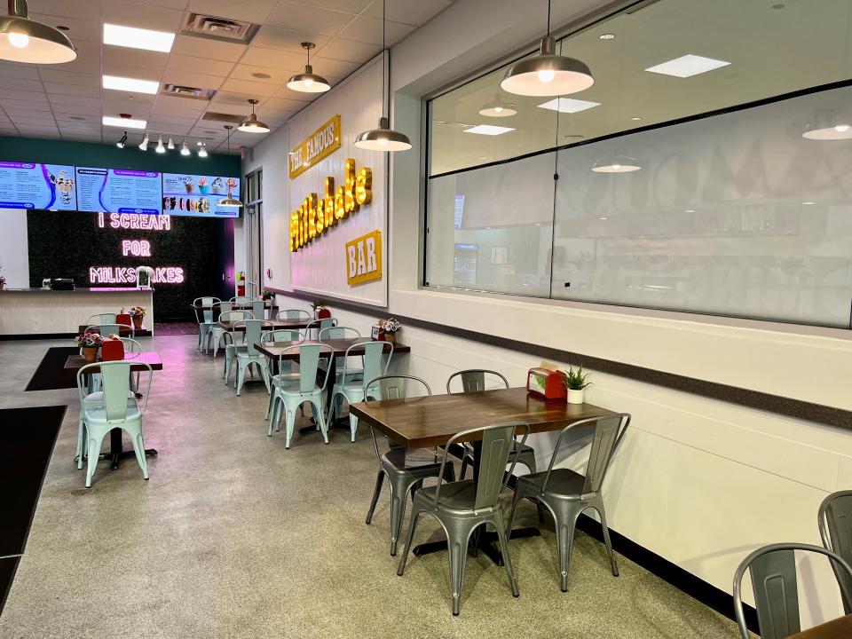 The interior of the recently opened Famous Milkshake Bar in West Town Mall on Aug. 30, 2022.