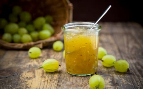 Gooseberry jam, ideal for adding to a sweet spring dish - Credit: Westend61/GETTY