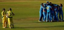 Cricket - Australia vs India - Women's Cricket World Cup Semi Final - Derby, Britain - July 20, 2017 India's players celebrate victory over Australia Action Images via Reuters/Lee Smith