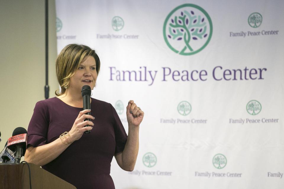 Jennifer Cacciapaglia, executive director of the Mayor's Office of Domestic and Community Violence Prevention, says the Rockford Family Peace Center could move out of its 11,000-square-foot location at 313 N. Main St. to a larger location nearby.