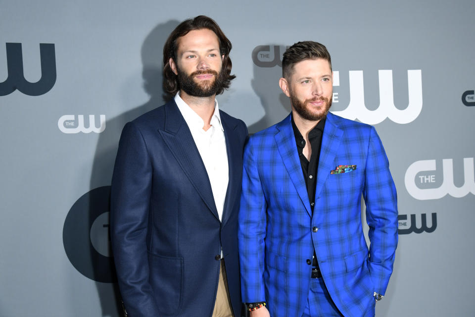 NEW YORK, NEW YORK - MAY 16: Jared Padalecki (L) and Jensen Ackles attend the The CW Network 2019 Upfronts at New York City Center on May 16, 2019 in New York City. (Photo by Kevin Mazur/Getty Images for The CW Network)